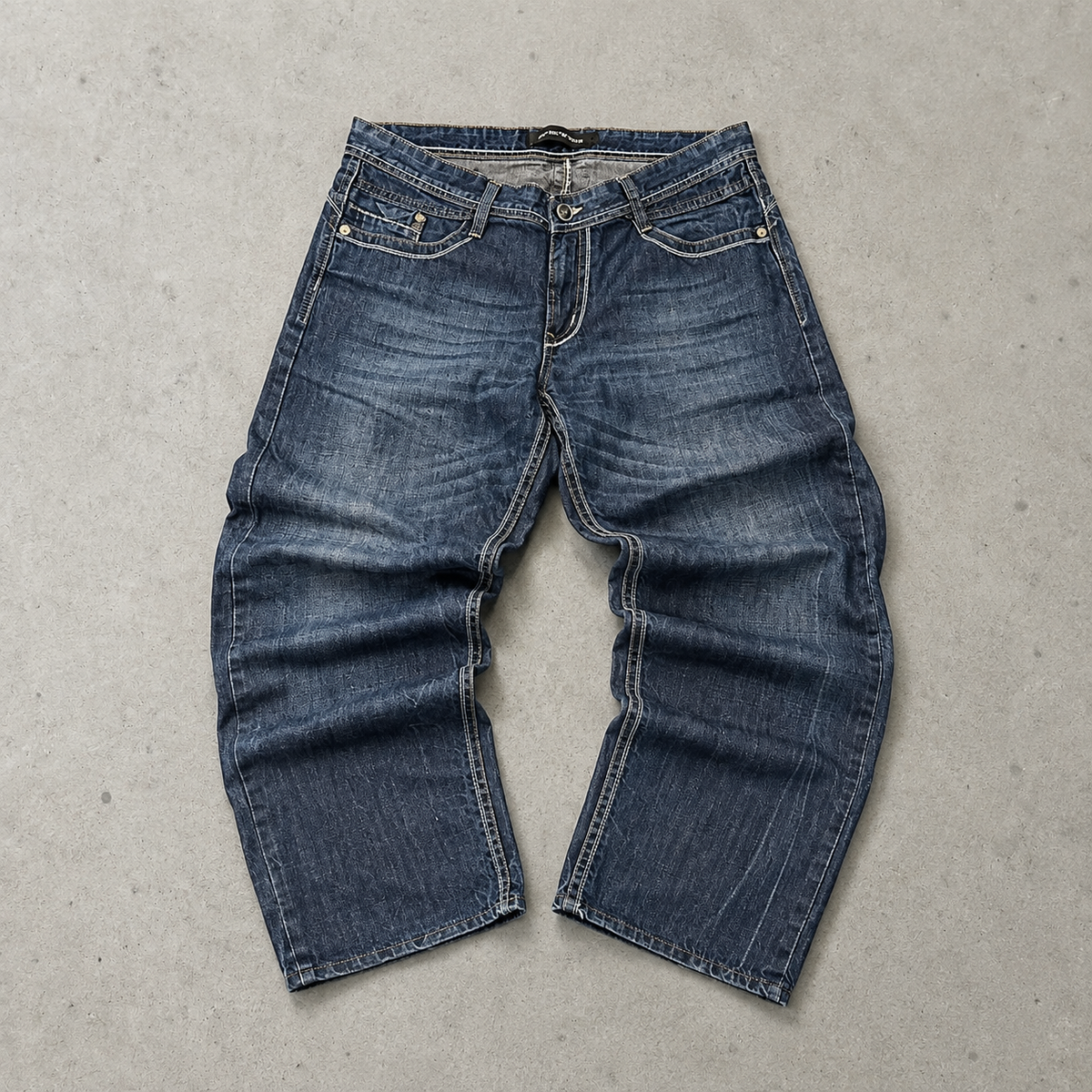 Y2K Vintage Armani Joey Baggy Jeans Grau, Marineblau Limited (W36 | DE 52)