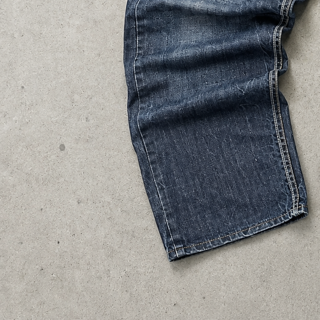 Y2K Vintage Armani Joey Baggy Jeans Grau, Marineblau Limited (W36 | DE 52)