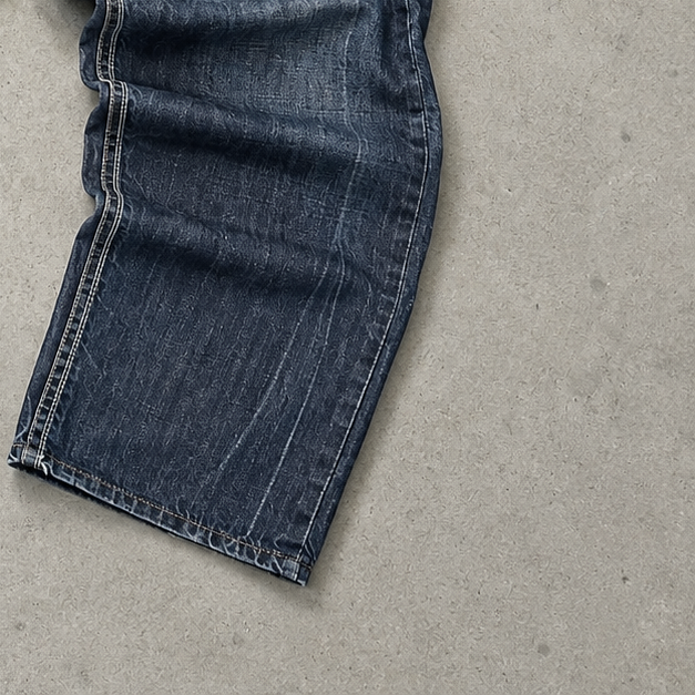 Y2K Vintage Armani Joey Baggy Jeans Grau, Marineblau Limited (W36 | DE 52)