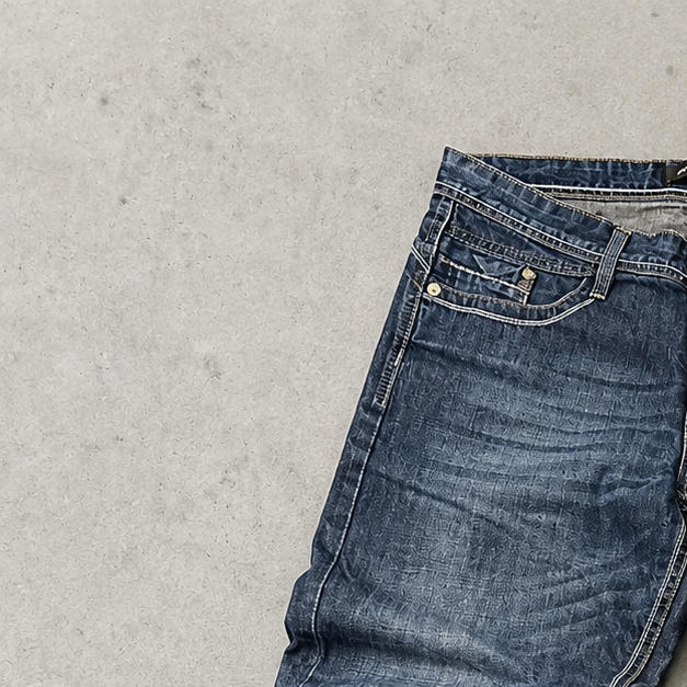 Y2K Vintage Armani Joey Baggy Jeans Grau, Marineblau Limited (W36 | DE 52)