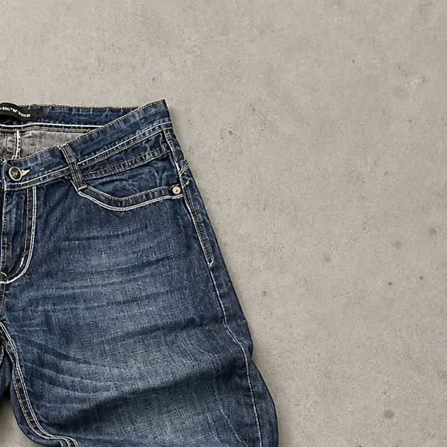 Y2K Vintage Armani Joey Baggy Jeans Grau, Marineblau Limited (W36 | DE 52)