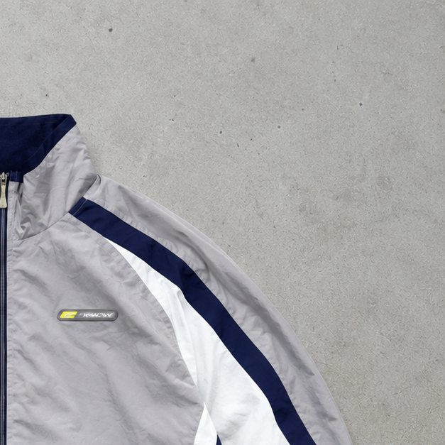 Y2K Reebok Windbreaker Grey / White Rare (XL)
