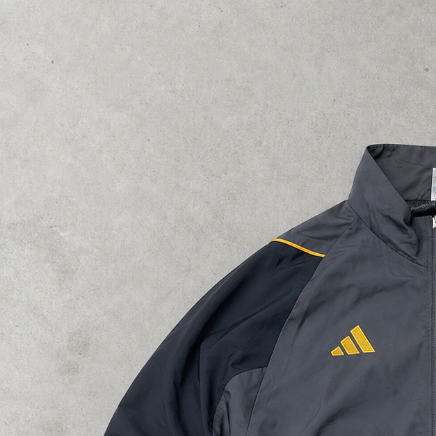 Y2K Adidas Track Jacket Grau, Schwarz Rare (Size M)