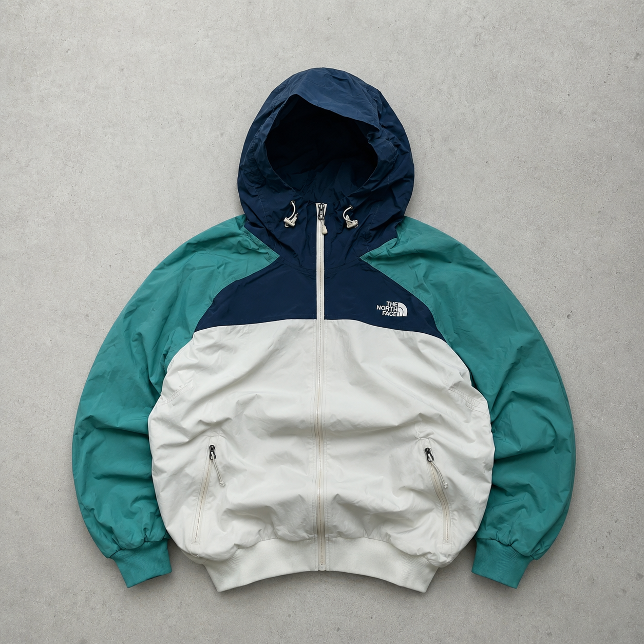 The North Face Windbreaker White, Green Rare (XL)