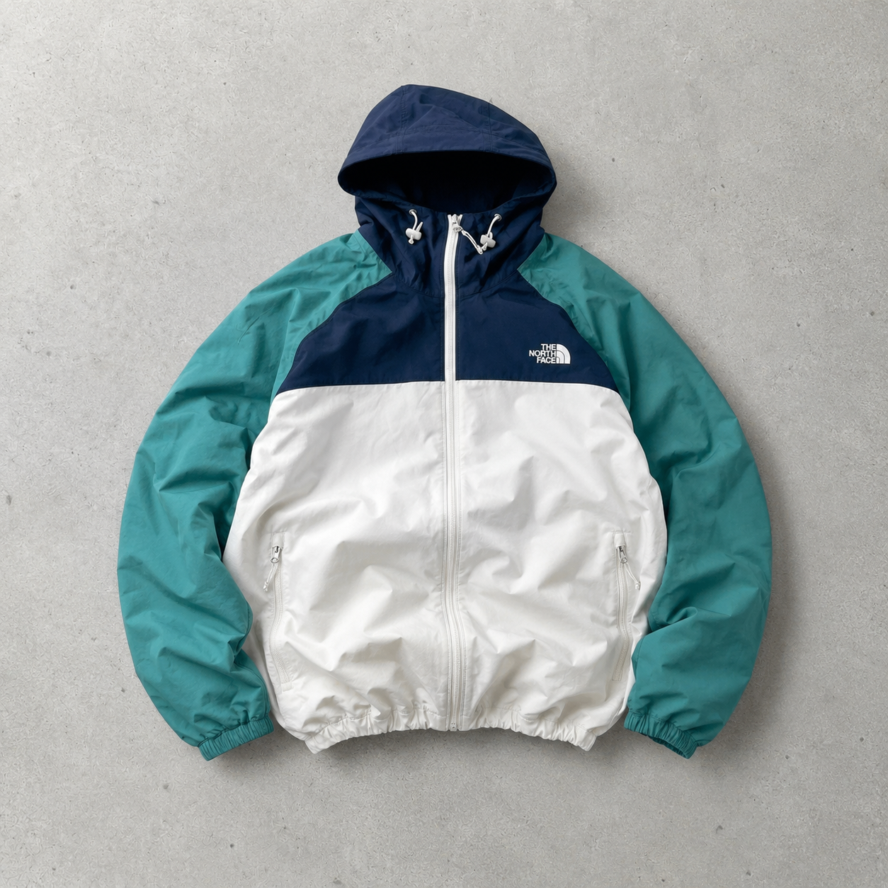 The North Face Windbreaker White, Green Rare (XL)