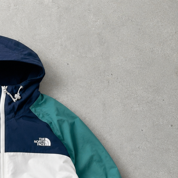 The North Face Windbreaker White, Green Rare (XL)