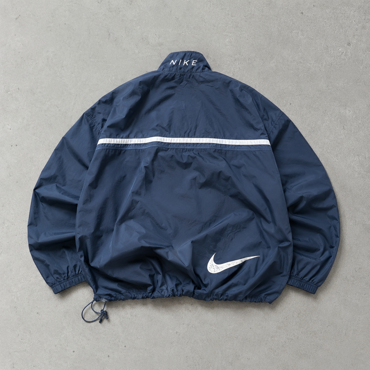 90s Y2K Nike Track Jacket Marineblau, White Limited (Size XL)