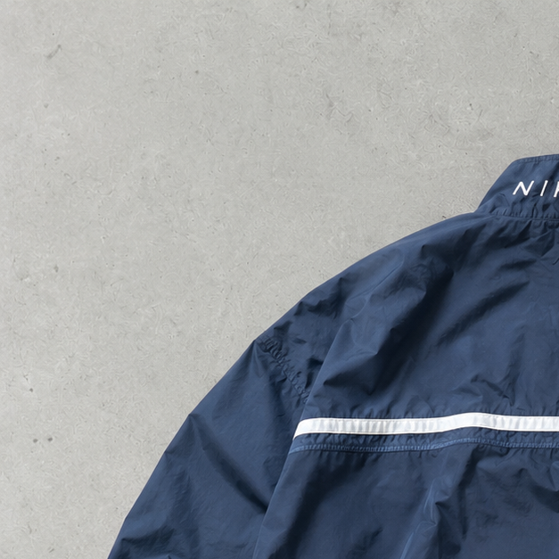 90s Y2K Nike Track Jacket Marineblau, White Limited (Size XL)