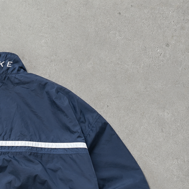 90s Y2K Nike Track Jacket Marineblau, White Limited (Size XL)
