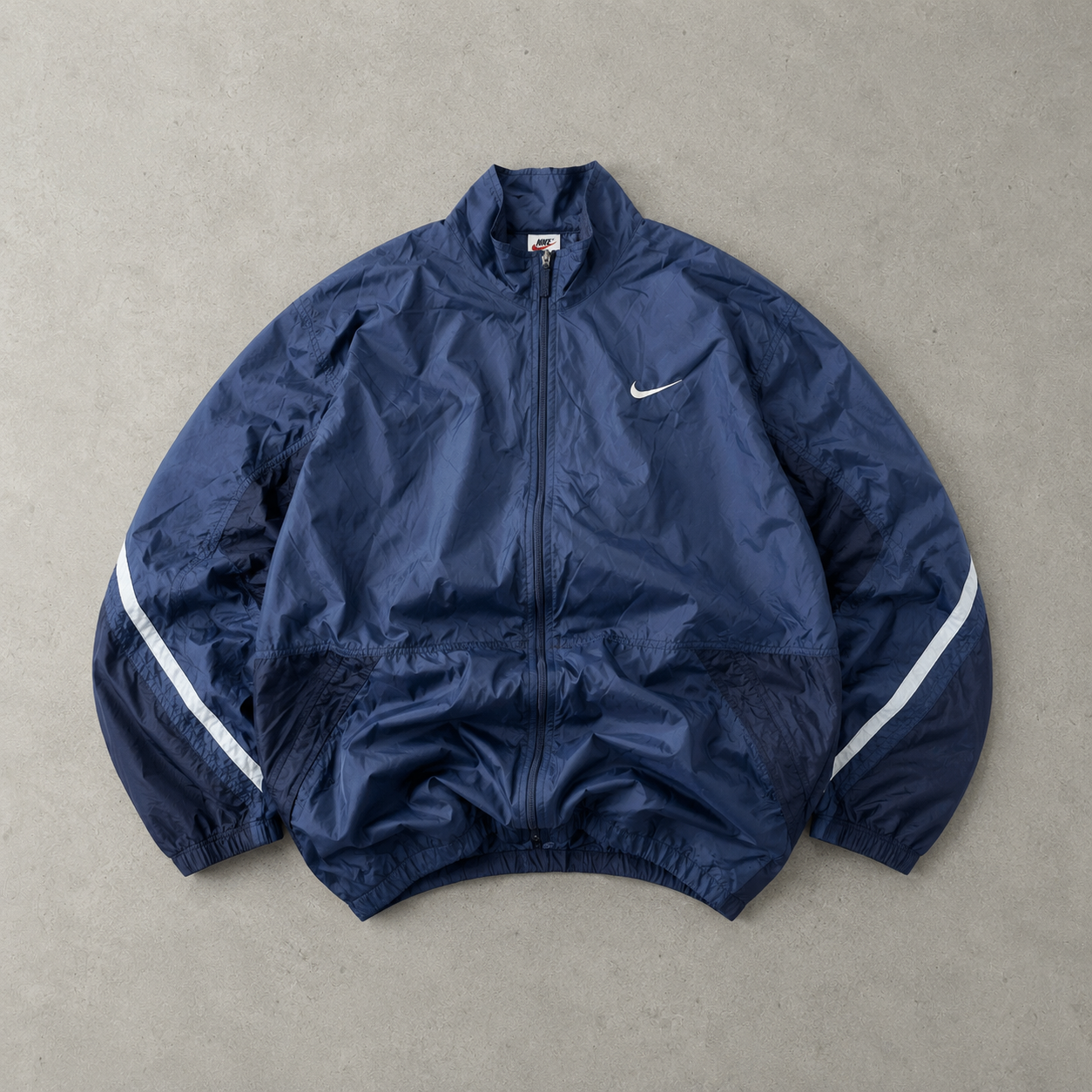 90s Y2K Nike Track Jacket Marineblau, White Limited (Size XL)