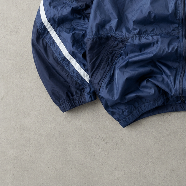 90s Y2K Nike Track Jacket Marineblau, White Limited (Size XL)