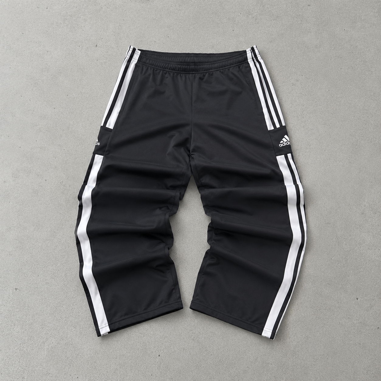 y2k Adidas Pants Schwarz, Weiß Rare Stitched Logo (XL)