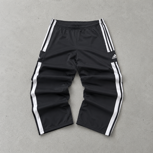 y2k Adidas Pants Schwarz, Weiß Rare Stitched Logo (XL)