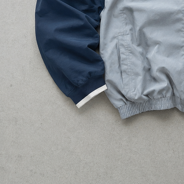 Y2K 2000 Reebok Windbreaker Navy / Grey Rare Stitched Logo (M)