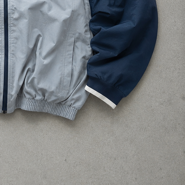 Y2K 2000 Reebok Windbreaker Navy / Grey Rare Stitched Logo (M)