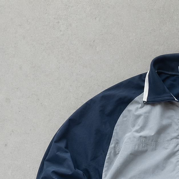 Y2K 2000 Reebok Windbreaker Navy / Grey Rare Stitched Logo (M)