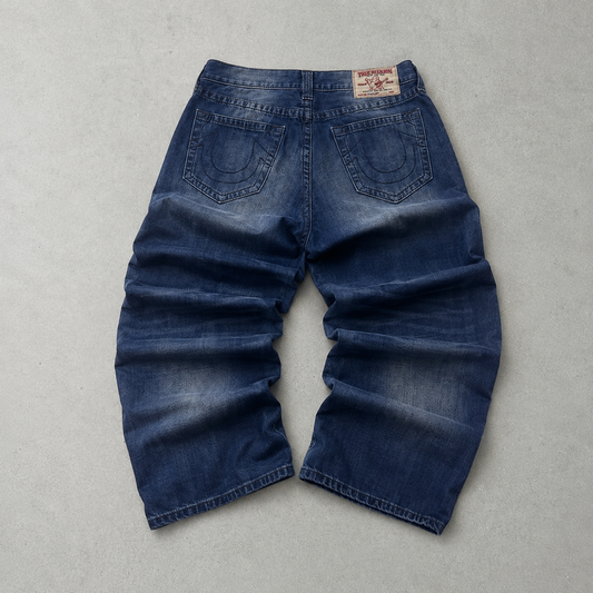 Y2K True Religion Jeans Marineblau, Blau Rare (W32 | DE 48)