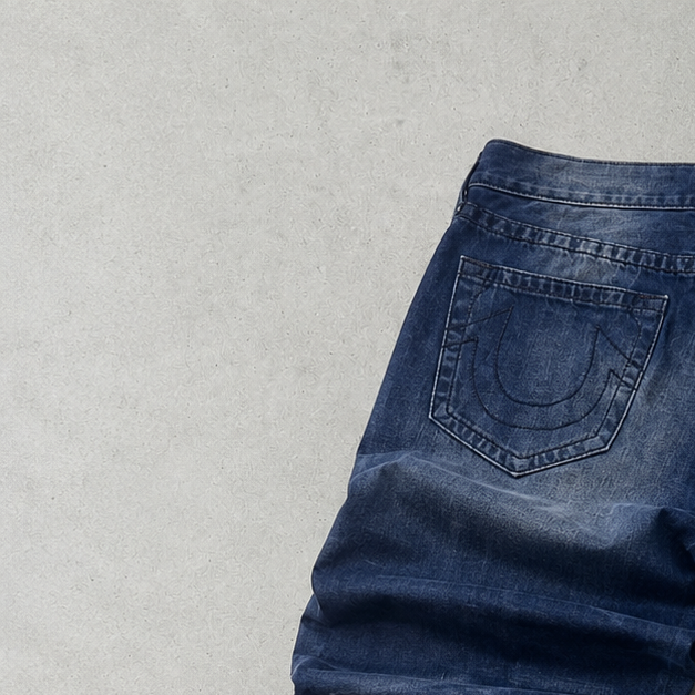 Y2K True Religion Jeans Marineblau, Blau Rare (W32 | DE 48)