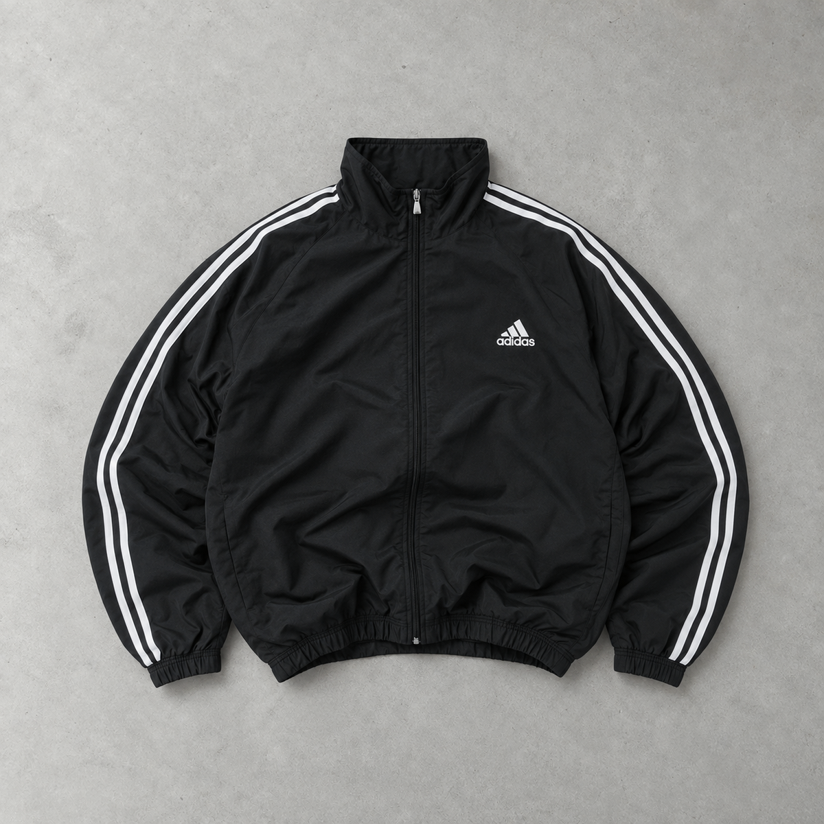 Adidas Track Jacket Black Rare (L) Stitched Logo