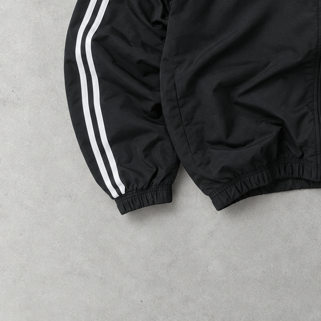 Adidas Track Jacket Black Rare (L) Stitched Logo