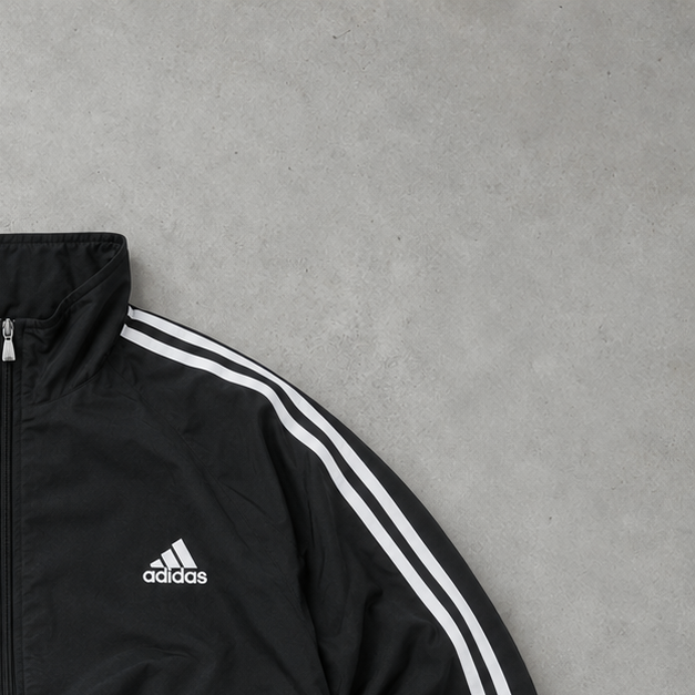 Adidas Track Jacket Black Rare (L) Stitched Logo