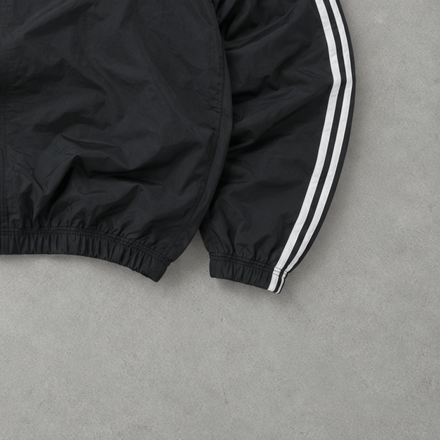 Adidas Track Jacket Black Rare (L) Stitched Logo