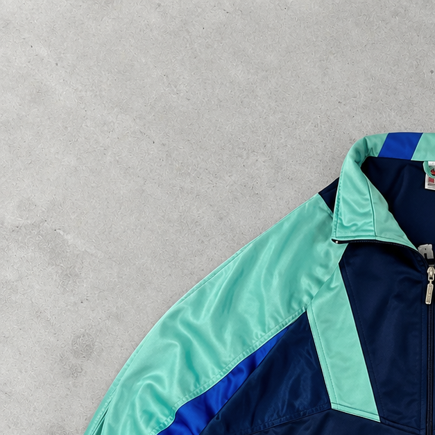 Y2K Nike Track Jacket Marineblau, Mintgrün Limited (XL)