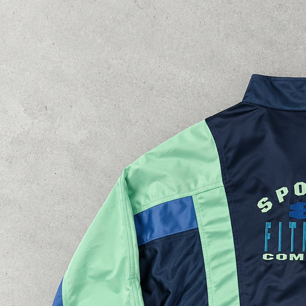 Y2K Nike Track Jacket Marineblau, Mintgrün Limited (XL)