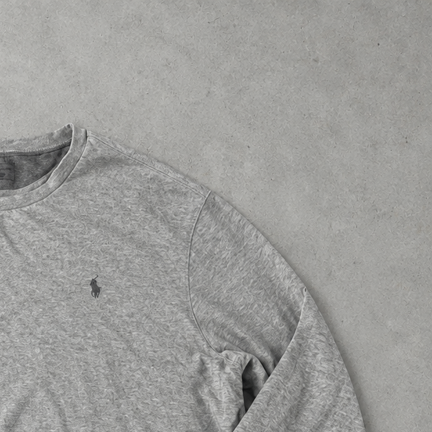 Polo Ralph Lauren Sweater Grau Rare (XXL) Stitched Logo