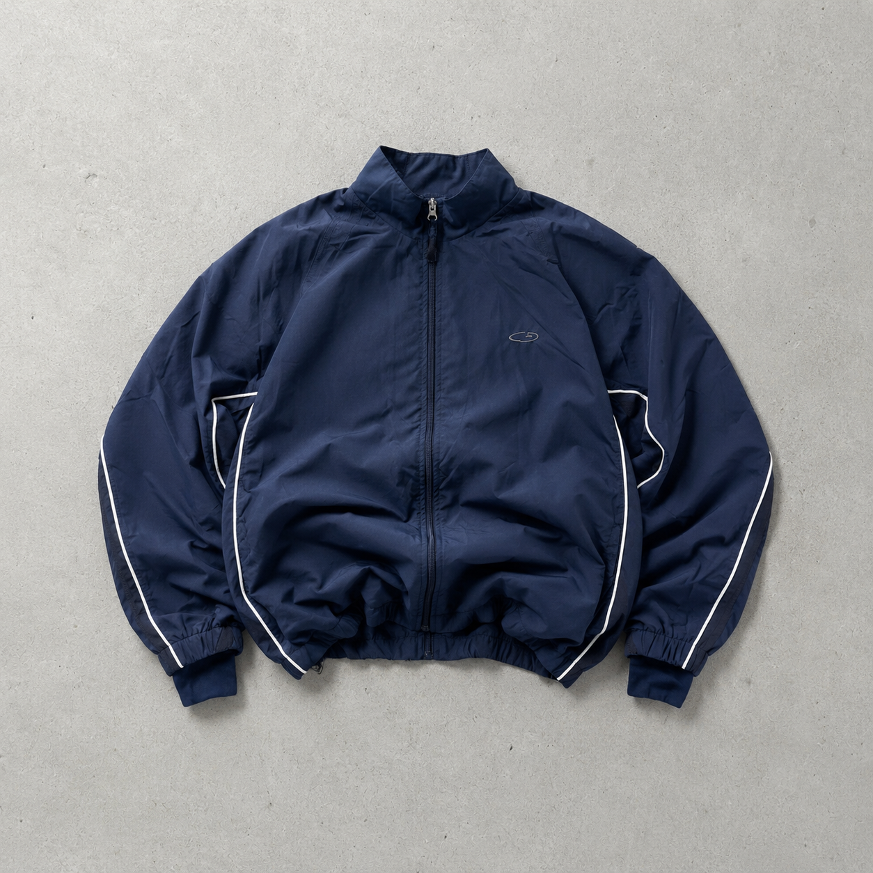 90s Y2K Champion Windbreaker Navy Rare Stitched Logo (S)