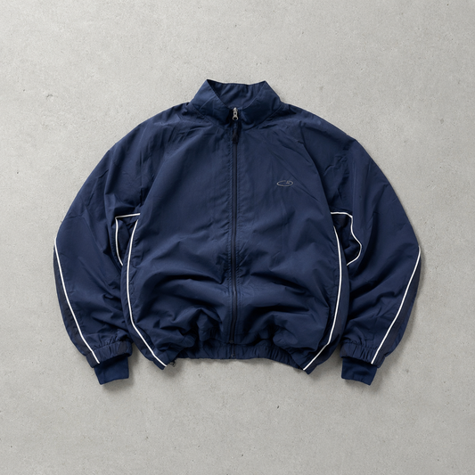 90s Y2K Champion Windbreaker Navy Rare Stitched Logo (S)