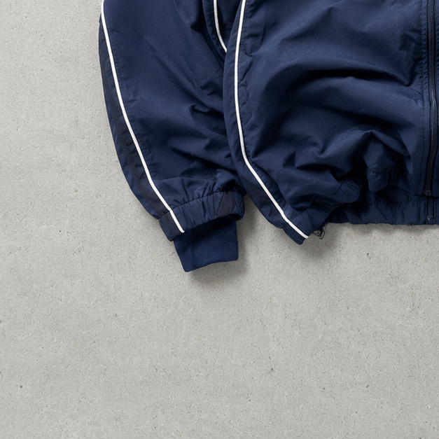 90s Y2K Champion Windbreaker Navy Rare Stitched Logo (S)