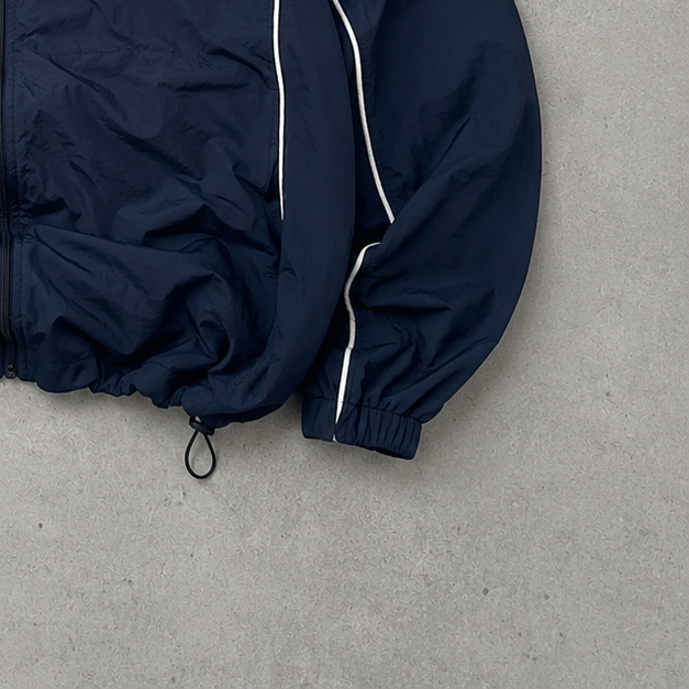 90s Y2K Champion Windbreaker Navy Rare Stitched Logo (S)