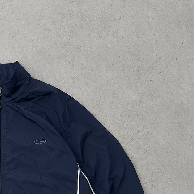 90s Y2K Champion Windbreaker Navy Rare Stitched Logo (S)