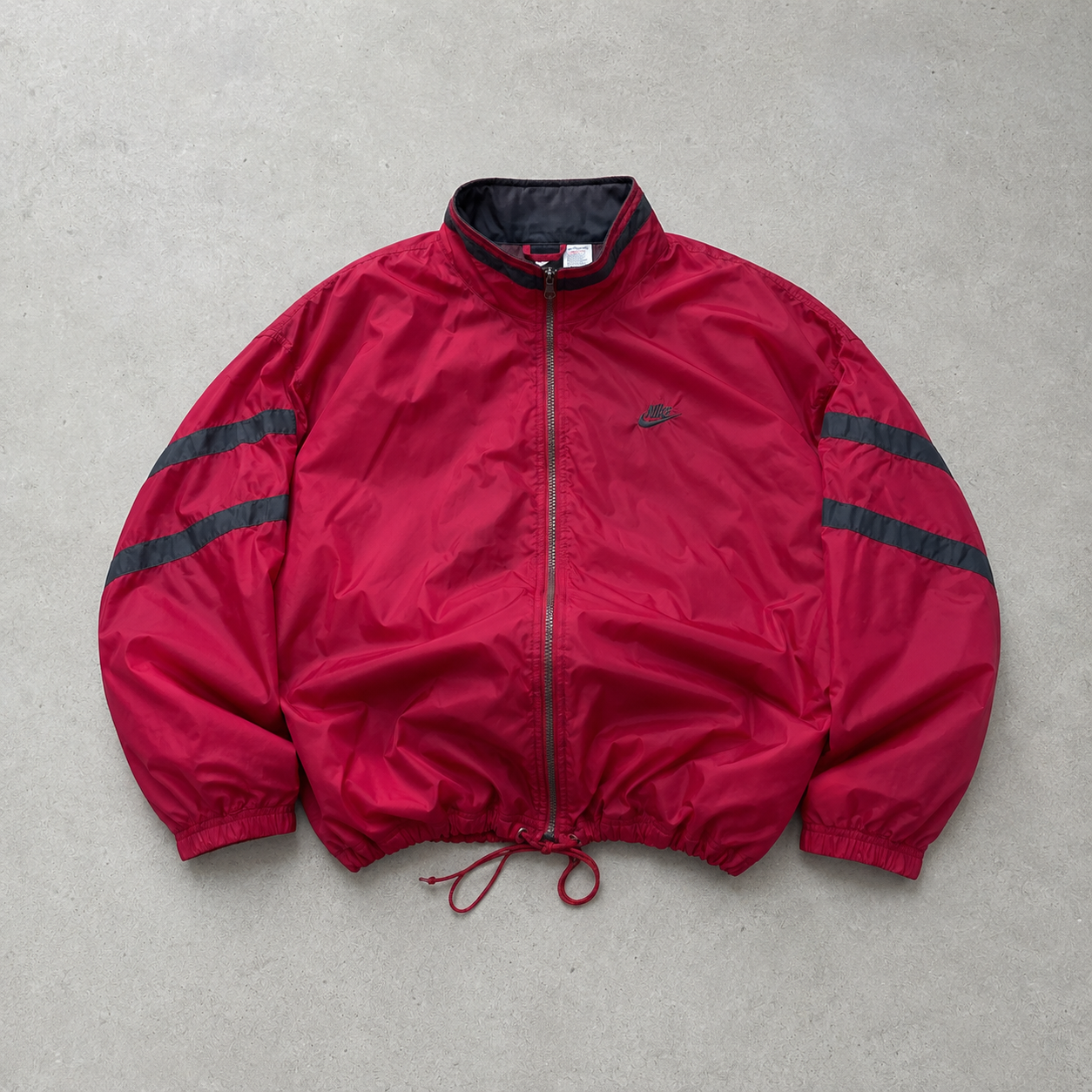 Y2K Nike Windbreaker Burgunderrot, Black Rare Stitched Logo (Size L)
