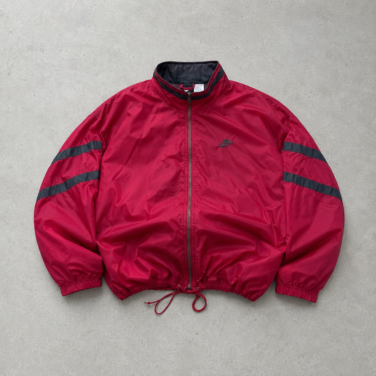 Y2K Nike Windbreaker Burgunderrot, Black Rare Stitched Logo (Size L)