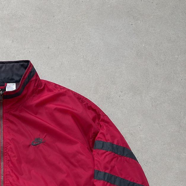 Y2K Nike Windbreaker Burgunderrot, Black Rare Stitched Logo (Size L)
