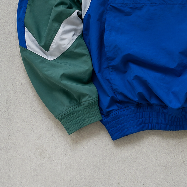 Y2K 2000 Champion Windbreaker Blue / Green Limited Stitched Logo (S)
