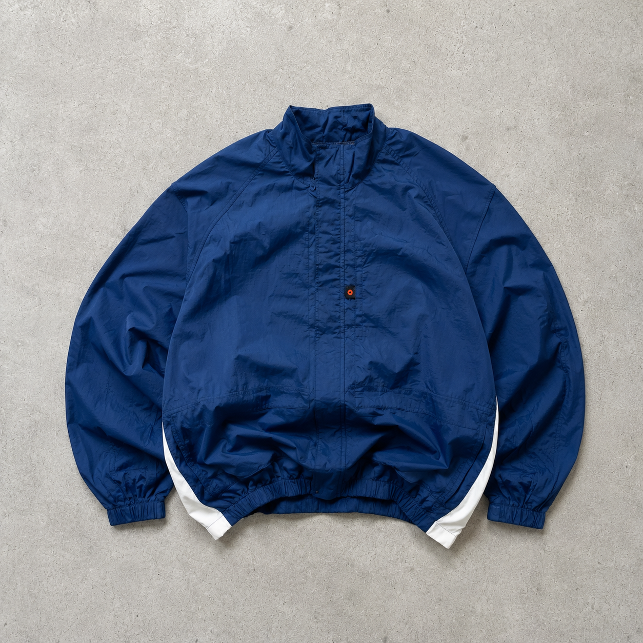90s Nike Windbreaker Marineblau, Beige Limited Stitched Logo (Size L)