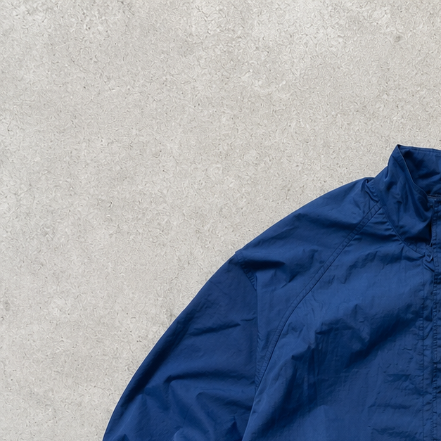 90s Nike Windbreaker Marineblau, Beige Limited Stitched Logo (Size L)