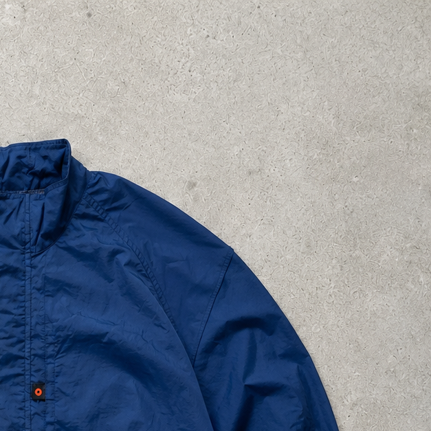 90s Nike Windbreaker Marineblau, Beige Limited Stitched Logo (Size L)