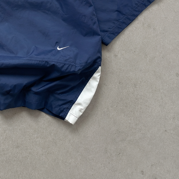 90s Nike Windbreaker Marineblau, Beige Limited Stitched Logo (Size L)