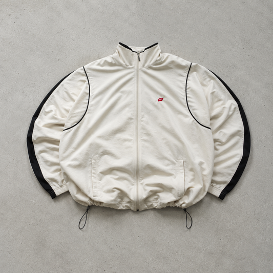 90s Y2K Vintage Nike Track Jacket Cream Rare (XL)