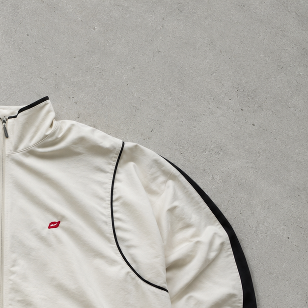 90s Y2K Vintage Nike Track Jacket Cream Rare (XL)