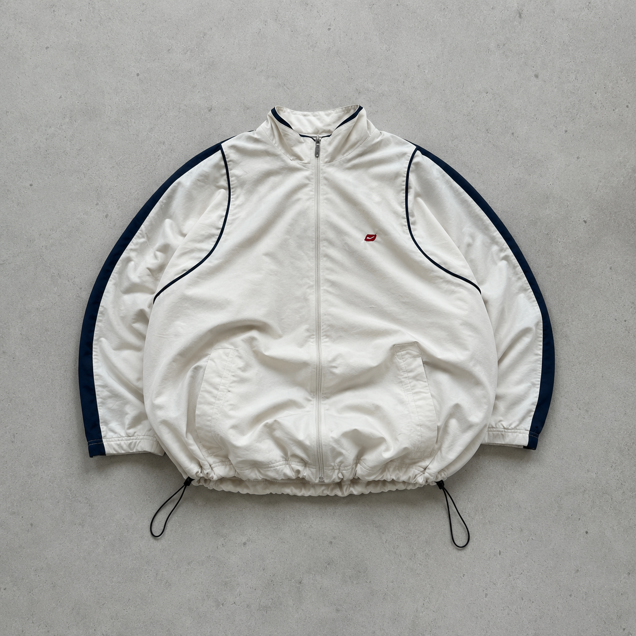 90s Y2K Vintage Nike Track Jacket Cream Rare (XL)