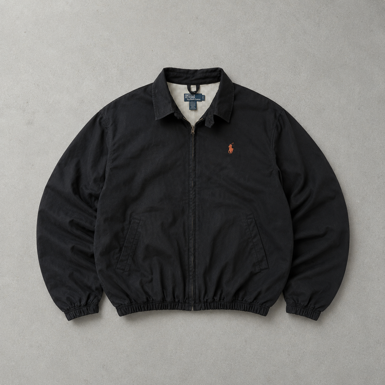 Y2K Ralph Lauren Harrington Jacket Schwarz Rare (L)