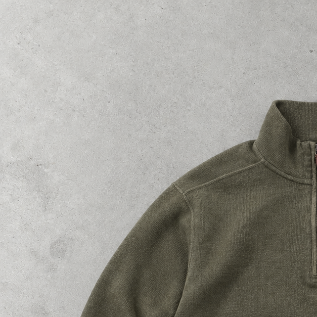 Polo Ralph Lauren Zip Sweater Khaki Rare (L) Stitched Logo