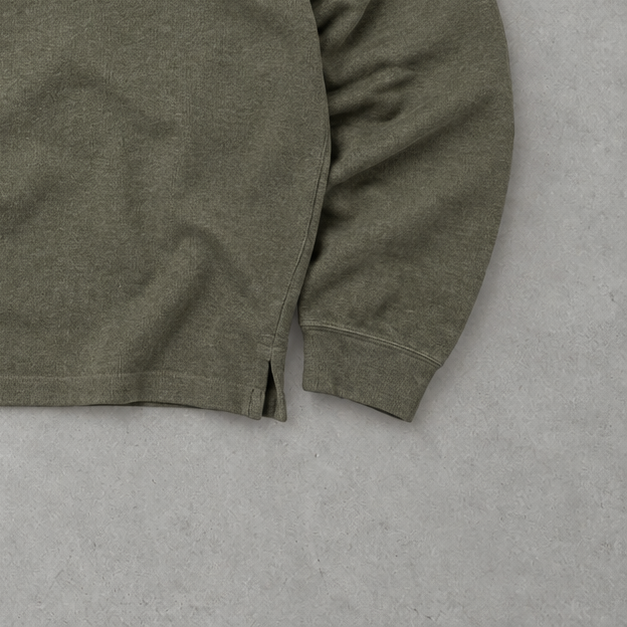 Polo Ralph Lauren Zip Sweater Khaki Rare (L) Stitched Logo