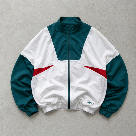 Y2K 2000 Reebok Windbreaker Dark Green / White Limited (M)