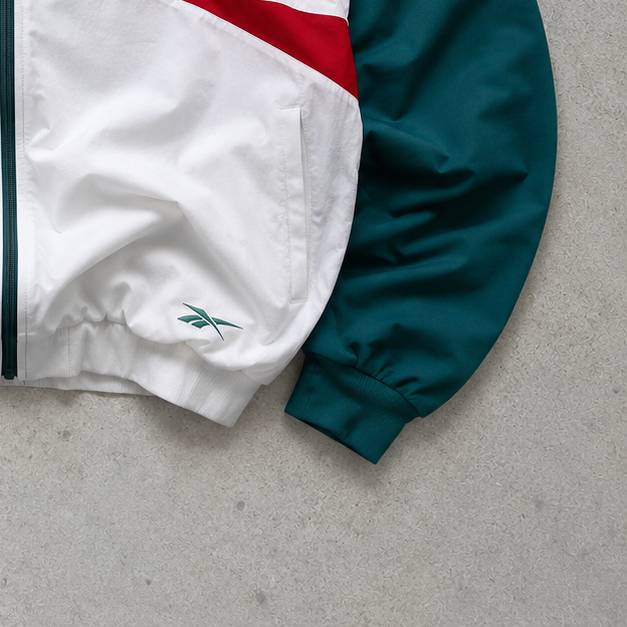Y2K 2000 Reebok Windbreaker Dark Green / White Limited (M)
